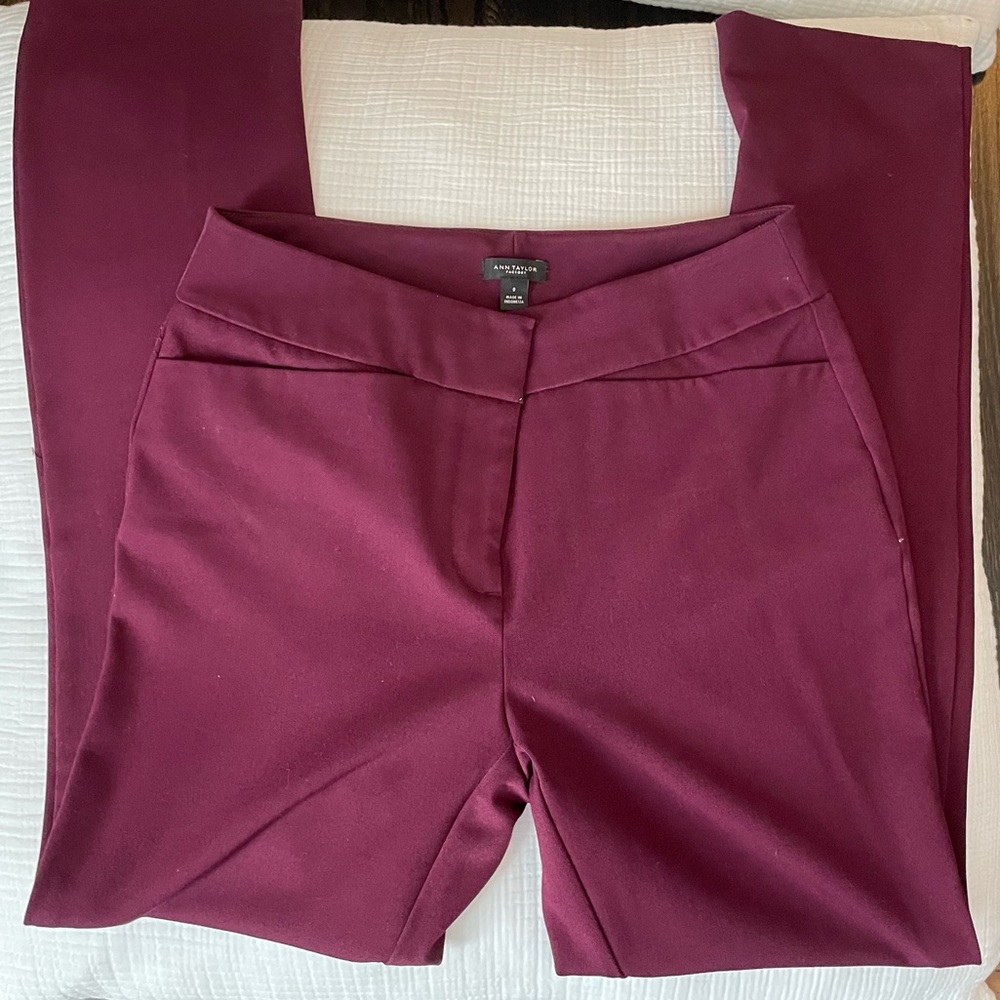 Burgundy Ann Taylor Straight leg pant
